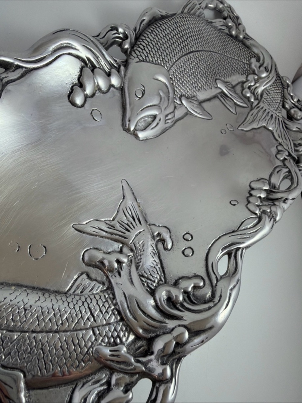 Vintage 2001 Arthur Court Jumping Fish Cast Aluminum Tray Rare - Picture 12 of 16